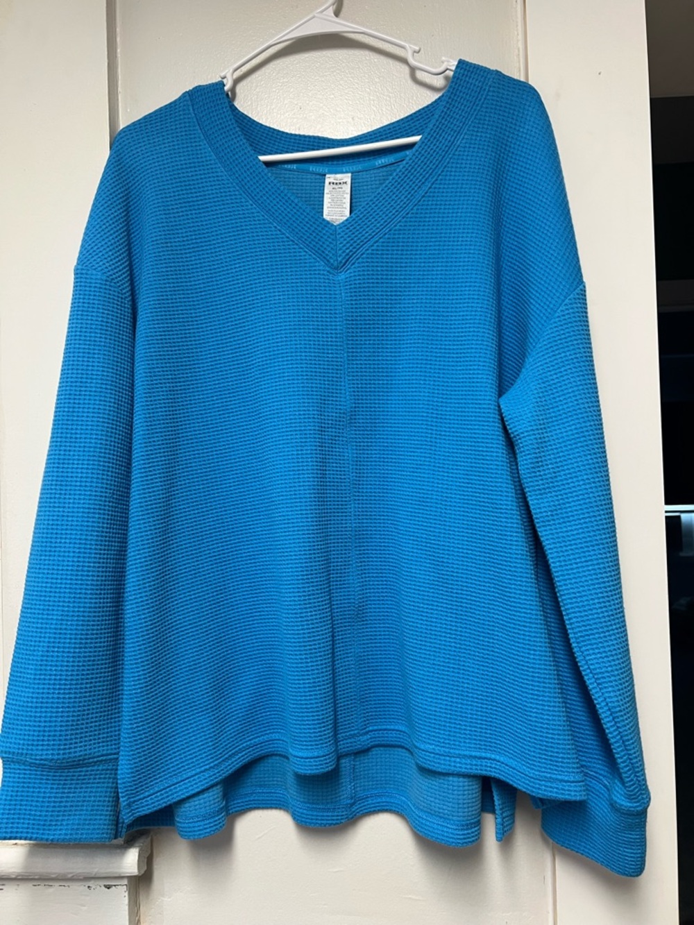 RBX Bright Turquoise V-Neck Waffle Knit Sweater